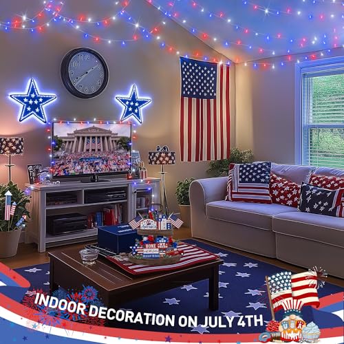 600 LED Red White and Blue Lights Outdoor (168 Foot)