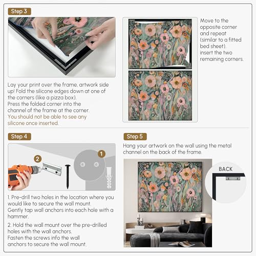 60"x72" Extra Large Framed Wall Art Whimsical Garden Bloom