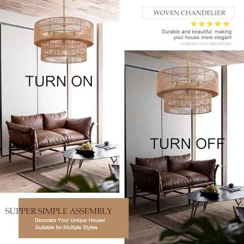 17.72" Boho Chandelier Light Fixture