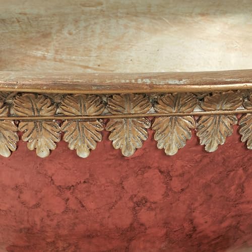 Cambria Cinnabar Marbled Traditional Centerpiece Pedestal Bowl Table Decoration Centerpiece Bowl Only