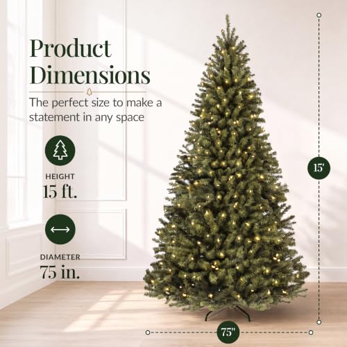 15ft Artificial Christmas Tree with LED Twinkling Lights