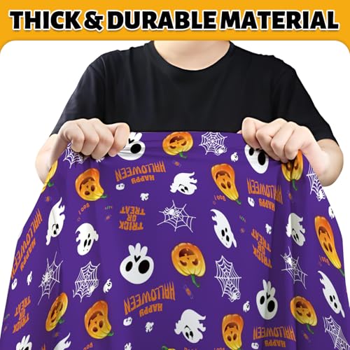 4 Packs Halloween Tablecloth Disposable Table Cover 54X108 Halloween Decorations Kids Birthday Party Decor for Kids (4 Count)