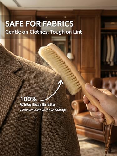 White Boar Clothes Brush for Suits