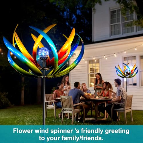 83 Inch Solar Wind Spinner Outdoor Metal
