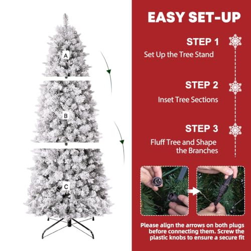 7.5 ft Prelit Pencil Christmas Tree with 200 Warm White LEDs
