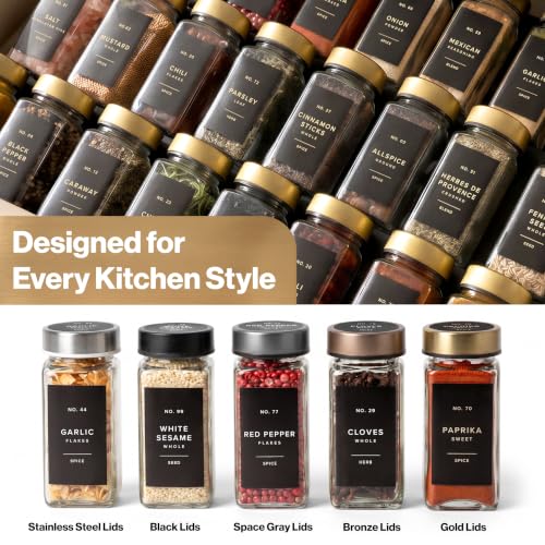 Glass Spice Jars with Label (24 Count)