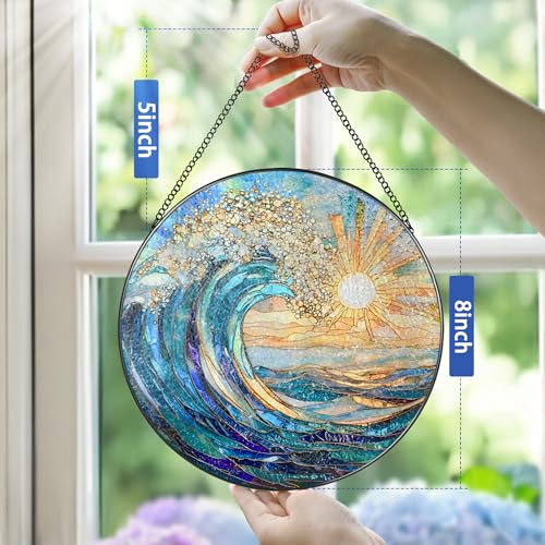 Sea Wave Stained Glass Suncatcher