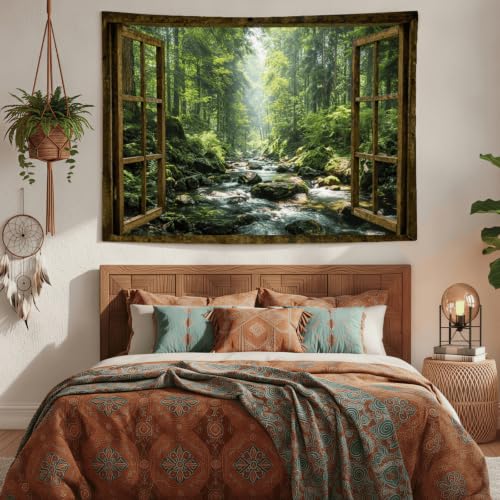 Window Forest Tapestry 48x36 Inch