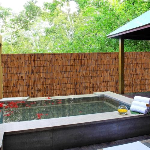 2PACK Natural Reed Fencing 6FT X 16.4FT Reed Fence 6FT High Balcony Reed Fence Privacy Reed Screen for Outdoor Backyard Patio (196.8 Sq Ft)