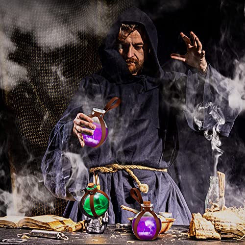 2 Pcs Halloween Glass Potion Bottles with Belt Cork Renaissance Witch Costume Accessories Witch Props Potion Bottle for Halloween Party Decor Cosplay DIY Crafts Gift (2 Count)