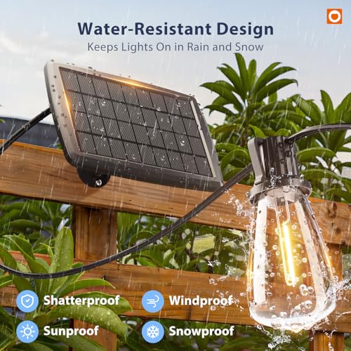 102FT(96+6) Solar String Lights Outdoor with Remote, Last 30+ Hrs (102 Foot)