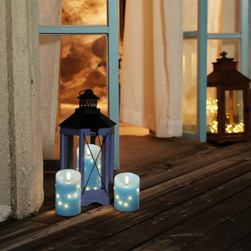 Flameless Candles with String Lights (3 Count)