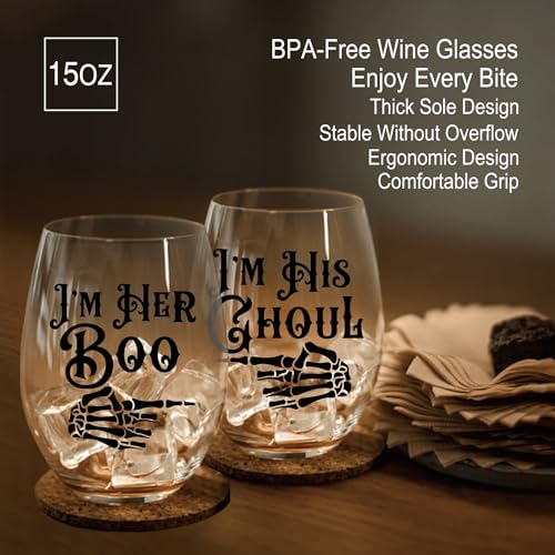 Skull Wine Glass 2 Piece with Gift Box