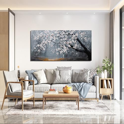 Canvas Wall Art Black And White Floral Wall Art For Living Room 20"X40"