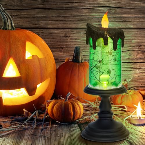 Halloween Snow Globe Candles Lighted Lamp