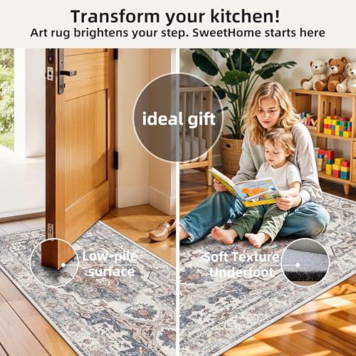 Washable Kitchen Rug Set of 3 (24 Sq Ft)