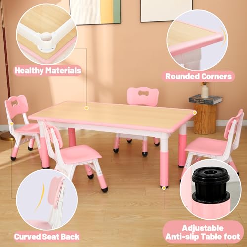 Kids Table and 4 Chairs Set for Ages 3