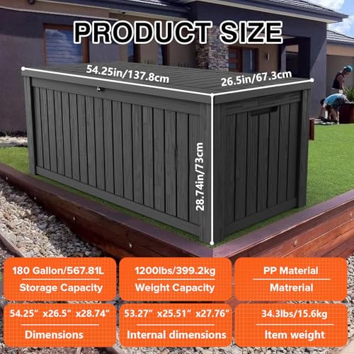 180 Gallon Resin Outdoor Storage Box