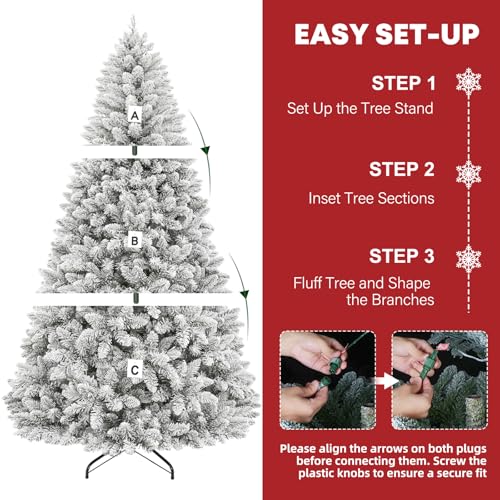 7.5 ft Flocked Prelit Christmas Tree