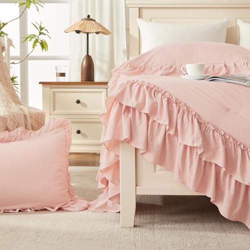 Blush Ruffle Oversized King Comforter Set