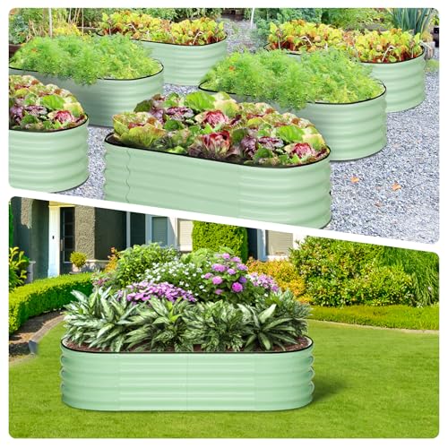 2 Pcs 4.5x2x1ft Oval Raised Garden Bed (2 Count)