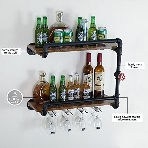 Wine Rack Wall Mounted 2 Tier