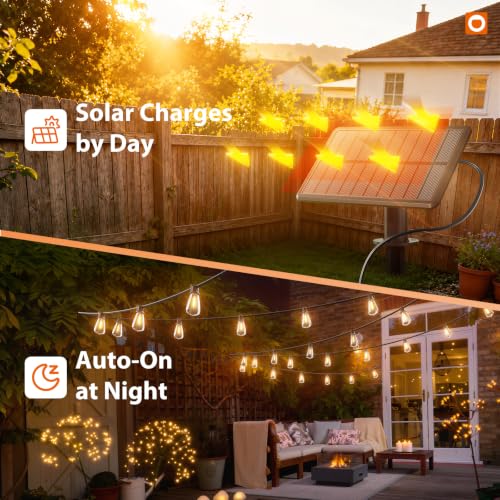 72FT Solar String Lights Outdoor (78 Foot)