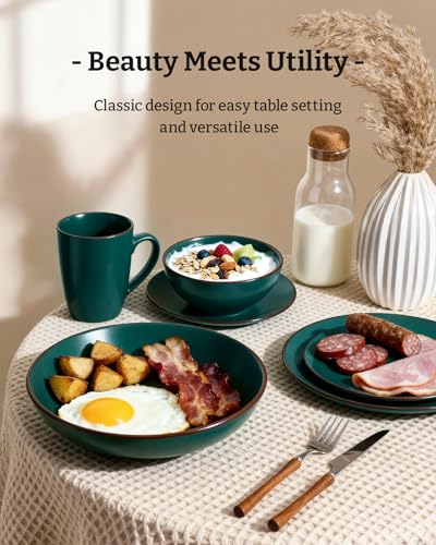 Venus Stoneware Dinnerware Sets with Pasta Bowls (24 Count)
