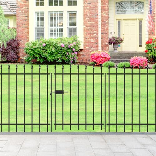Decorative Metal Garden Fence with Gate 30" x 10' (25 Sq Ft)