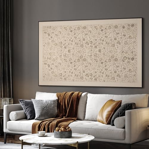 46"x72" Extra Large Framed Wall Art Vintage Botanical Sketch with Detailed Floral Pattern