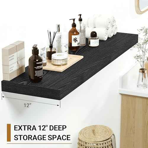 Black Floating Shelves (2 Count)