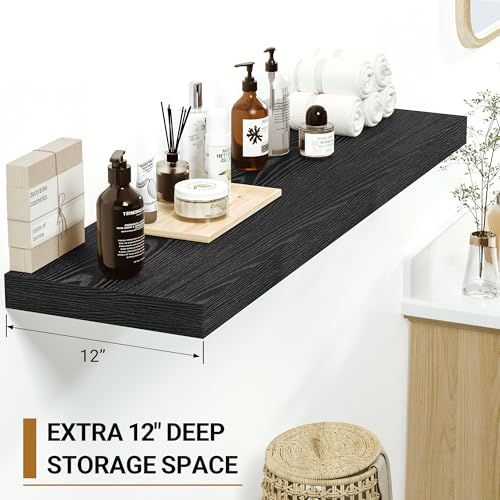 Black Floating Shelves 36 Inch (2 Count)