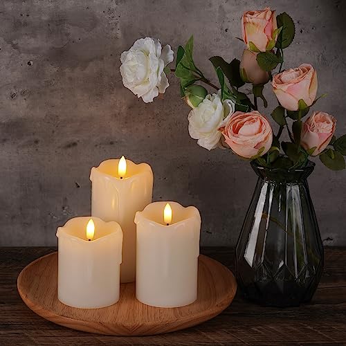 Dripping Wax Flameless LED Pillar Candles (3 Count)
