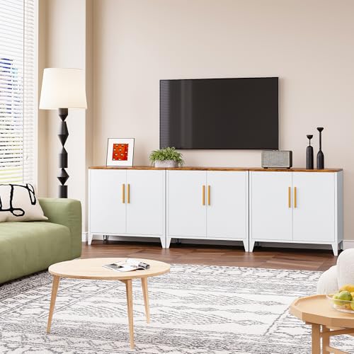 White Storage Cabinet with Doors and Shelves