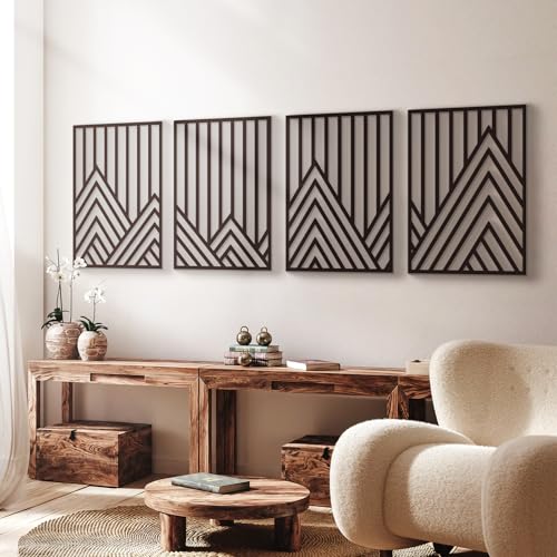 4 Pack Black Abstract Metal Wall Art (4 Count)
