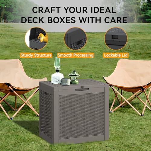33 Gallon Outdoor Storage Box Waterproof Deck Box for Patio