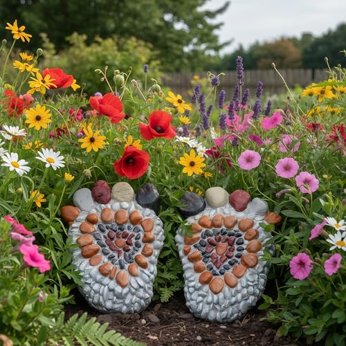 Horticultural Decoration Step Stone Footprint River Pebble 2 (2 Count)