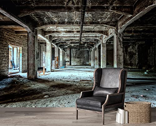 Abandoned Old Factory Buildings wall Mural Wallpaper 103" x 69" (49 Sq Ft)
