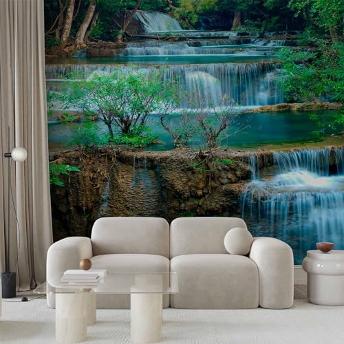 Premium Wall Mural Wallpaper Waterfall Landscape 217x98 Inch (11 Count)