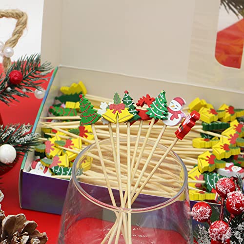 100Pcs 5" Christmas Cocktail Picks for Christmas Decorations Party Supplies (100 Count)