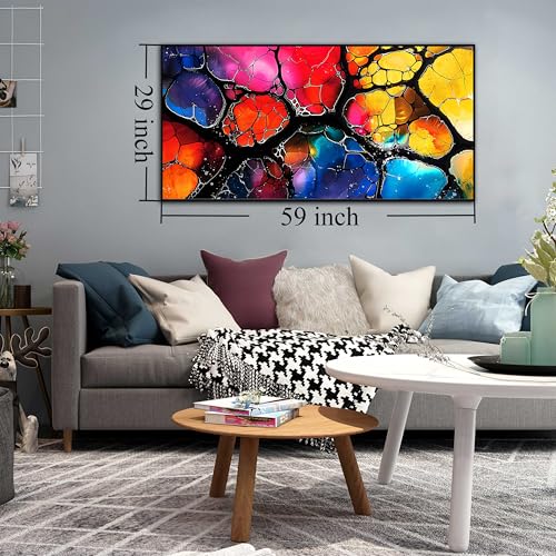 Large Framed Colorful Abstract Canvas Wall Art for Living Room Bedroom Home Office Modern Colorful Abstract Picture Large Canvas Prints With Wood Framed Size 30x60