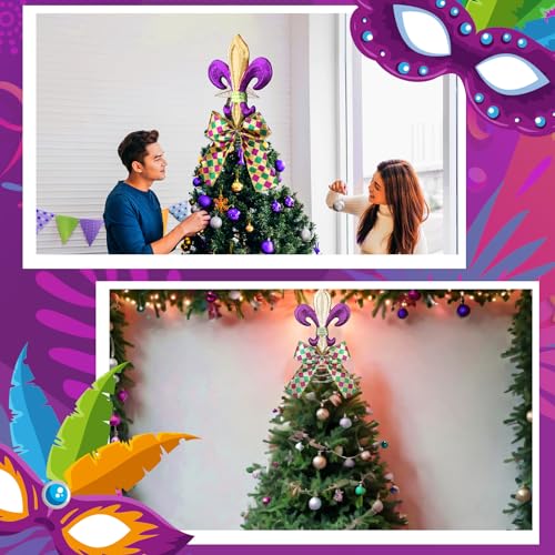 11.8" Mardi Gras Tree Topper Mardi Gras Fleur