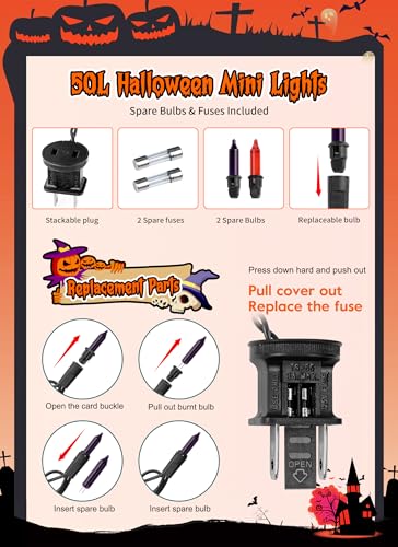 Orange & Purple Halloween Mini Lights