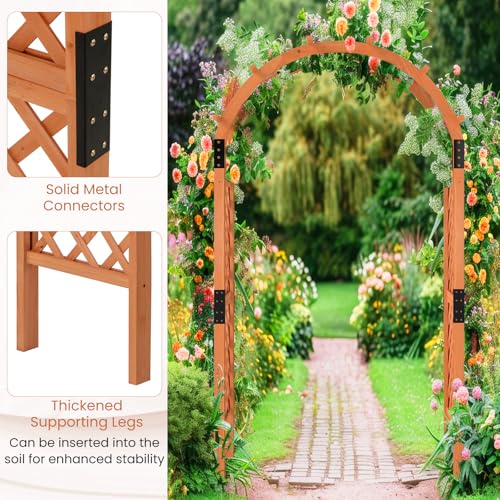 7.7FT Wooden Garden Arbor Trellis