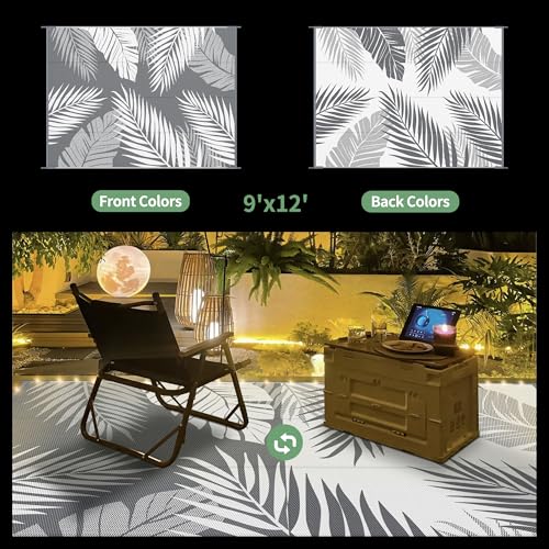 Outdoor Rug Waterproof Plastic Rugs for Patio (108 Sq Ft)