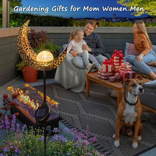 Moon Solar Lights Outdoor Garden Decor Gifts for Mom Women