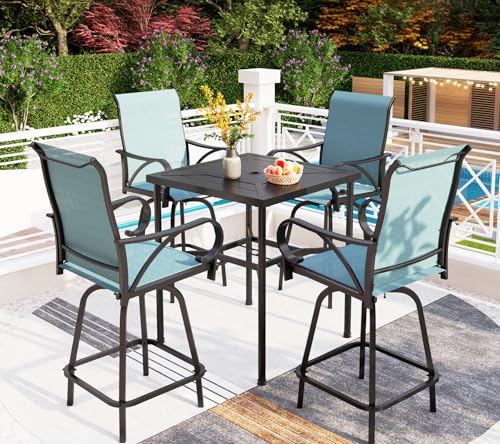 Outdoor Bar Height Table and Chairs Set for 4