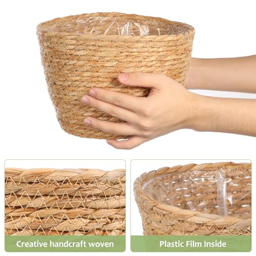 Woven Straw Flower Basket
