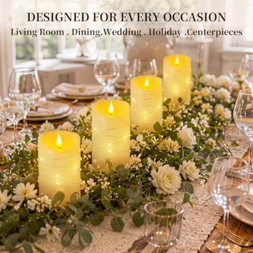 Flameless Candles with String Lights (2 Count)