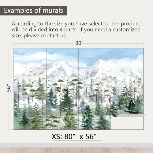 Watercolor Jungle Nursery Peel and Stick Wallpaper Woodland Mural